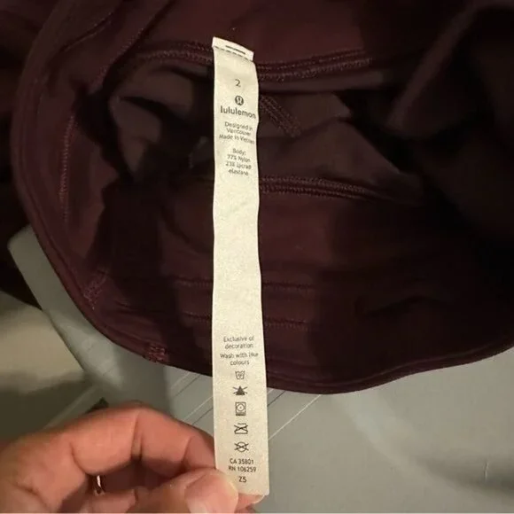 Lululemon Invigorate High-Rise Legging 25"Cassis Burgundy Size 2 - Picture 12 of 14